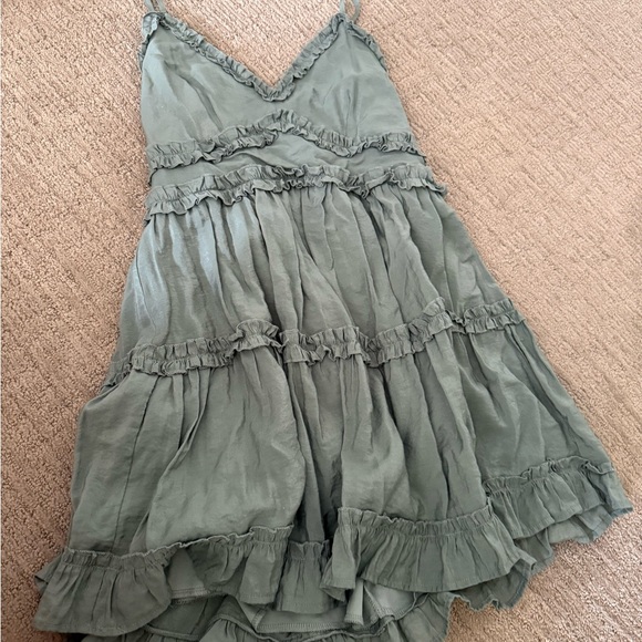 Green Ruffled Dress - Picture 1 of 2